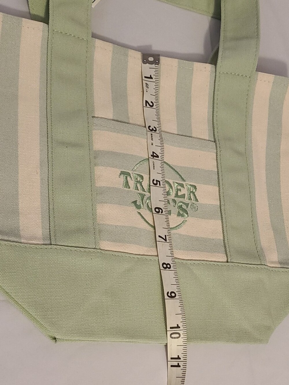 Trader Joe's Pink Striped Mini Canvas Tote Bag - Picture 8 of 9